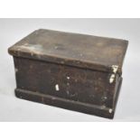 A Late Victorian Oak Tool Box with Inset Brass Carrying Handles, requires Attention to Hinges, 52cms