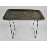 A Mid 20th Century Metal Bed Tray with Chinoiserie Decoration, 56cms Wide