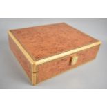 A Mid 20th Century Cohiba Siglo IV Cigar Humidor Case, Empty, Inlaid Burr Maple, 28cms Wide