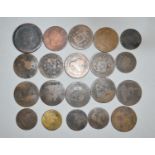 A Collection of Early Copper Coinage to Comprise Geroge III, Spanish Diez Centimos Coins etc