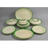 A Part green cream Edwardian dinner service, Grassmere pattern by T G Green, to include 6 dinner