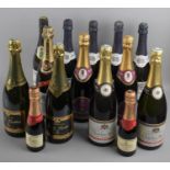 A Collection of Twelve Large and Two Small Bottles, Sparkling Wines to include Champagne