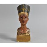 A Vintage Painted Plaster Souvenir, Nefertiti, 15.5cms High