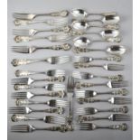 A Collection of Various Kings Pattern Silver Plated Cutlery