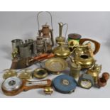 A Large Collection of Various Metalwares to include Tankards, Oil Lamp, Early/Mid 20th Century Smith