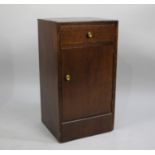 A Mid 20th Century Oak Bedside Cabinet with Top Drawer, 36.5cms Wide