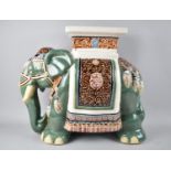 A Modern Indian Ceramics Stool in the Form of an Elephant, 50cms Long