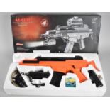 A Boxed M48p Airsoft Gun Set for 6mm BB Pellets to include Goggles, Sight, Flashlight Etc, Untested