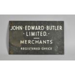 A Mid 20th century Bronze Registered Office Sign for John Edward Butler Ltd, Merchant, 41.5 x25.5cms