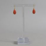 A Pair of Coral Teardrop Earrings