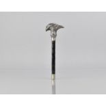 An Edwardian Silver and Bamboo Parasol Handle with Silver Gryffin Head Finial, London 1902, Hallmark