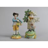 Two Early 19th Century Staffordshire Pearlware Figures, Farmer and Farmer's Wife, Condition