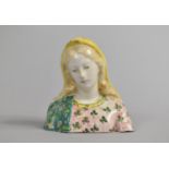 An Early 19th Century Fiance Bust of Maiden, Having Printed Paper Label Tiled "Cesare Crazioli"