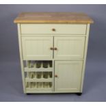 A Modern Kitchen Trolley with Top Drawer, Cupboard, Wine Rack etc, 68cm wide