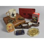 A Collection of Various Curios to comprise Oxo Cube Tin, Felix The Cat Tankard (AF) Girl Guide Belt,