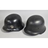 Two German WW Style Helmets, One with Leather Inner