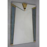 A Belgium Late 20th Century Wall Mirror in the Art Deco Style, with Shaped Angular Panels