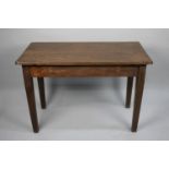 An Edwardian Oak Narrow Side Table, 107cms Long and 55cms Wide, Square Tapering Legs