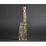 Two 19th Century Glass Lachrymatory Scent Bottles or "Tear Catchers" both with Cut Glass Design