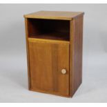A Small Bedside Cabinet with Open Store Over Cupboard Base, 39cm wide