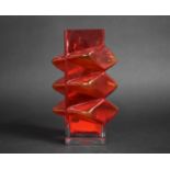 A Riihimaki c.1970's Pablo Range Glass Sleeve Vase of Geometric Square Form Designed by Erkkitapio