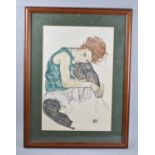 A Framed Print, "The Artist's Wife" by Egon Schiele