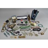 A Collection of Various Costume Jewellery to Comprise Necklaces, Beads, Flask etc