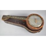 A Vintage Cased Eight String Banjolele