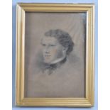 A 19th Century Portrait Sketch of Young Gentleman, Inscribed Verso "D? Willink Drawn by Emma Du