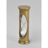 A Brass Cylindrical Egg Timer/Hourglass, 9cms High