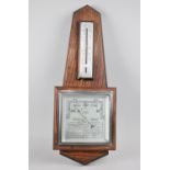 A Mid 20th Century Wall Barometer with Thermometer, Inscribed for G. W. Harvey, Wellington