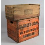 A Vintage Crate for The House Of Liggins, Wine and Spirit Merchants, Birmingham together with an OXO