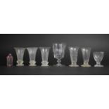A Collection of Various 18th/19th Century Drinking Glasses To comprise Set of Three Ale Glasses of