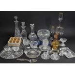A Collection of Various Glassware to comprise Decanters, Drinking Glasses, Coloured Glass Etc