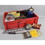 A Collection of Various Vintage and Later Motoring Items to comprise Fittings, Pressure Gauge, Lamps
