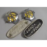 Two Vintage AA Badges and Two Vintage Land Rover Badges