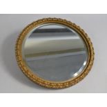 A Mid 20th Century Circular Wall Mirror, 34cm Diameter