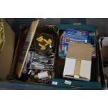 A Collection of Various Sundries to comprise Teddy Bear Box, Cutlery Etc (Two Boxes Total)