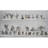 A Collection of Various Metal Dungeon and Dragon Figures, Painted and Unpainted Example