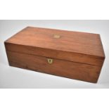 A Late Victorian/Edwardian Mahogany Writing Slope with Fitted Interior, 39cms Wide