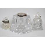 Three Glass Inkwells