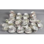 A Collection of Various Teacups and Saucers to comprise Examples by Elizabethan, Duchess Etc