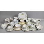 A Collection of Various Teacups and Saucers to comprise Examples by Colclough, Bell China, Old Royal