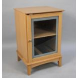 A Modern Glazed Record Cabinet with Fitted Pull Out Rack Store, 50cm wide