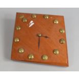 A Modern Novelty Clock with Battery Movement, The Numerals Represented by Military Buttons, 39cms
