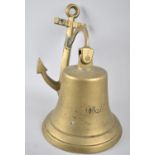 A Reproduction Brass Wall Hanging Ships Bell, Inscribed 1842, 27cms high