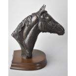 A Bronze Effect Resin Sculpture, Stallion's Head by Doris Lindner, Heredities Series No DL10, 18.