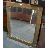 A Modern Gilt Framed Rectangular Wall Mirror, 75x90cm