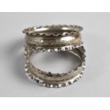A Pair of Silver Napkin Rings by William Oliver, Hallmark for Birmingham 1900, the Rings of