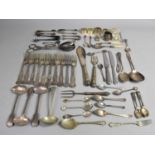 A Collection of Various Silver Plated Flatware, King Pattern Forks, Fish Servers, Souvenir Spoons,